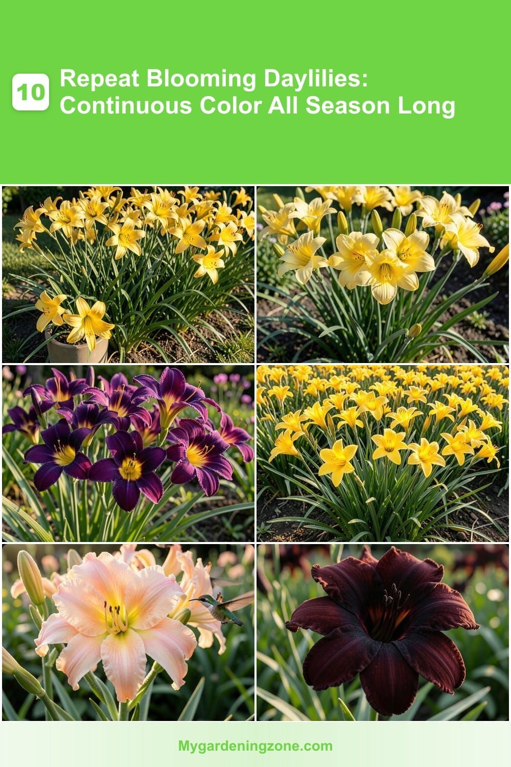 10 Repeat Blooming Daylilies: Continuous Color All Season Long 10 Repeat Blooming Daylilies: Continuous Color All Season Long