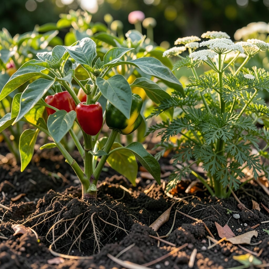 Peppers Grow Stronger Near Yarrow