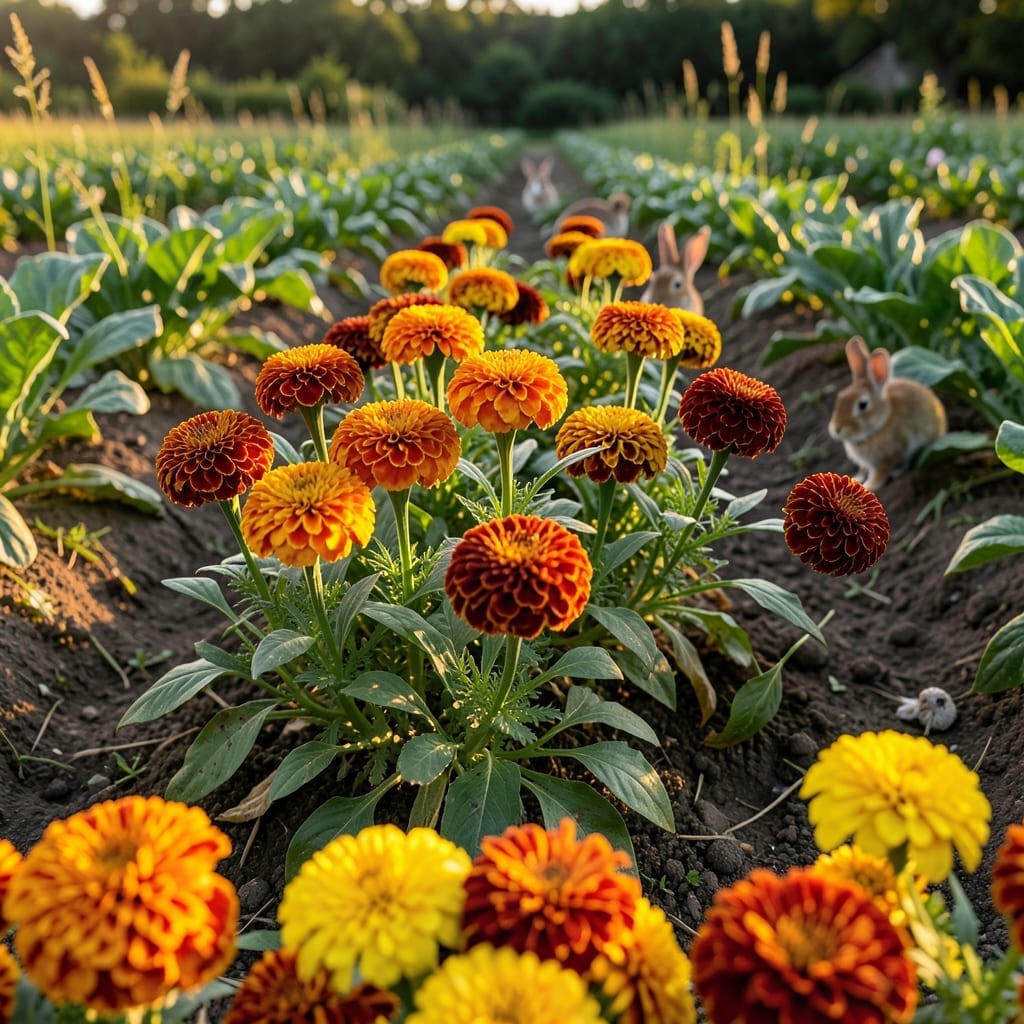 Bright Marigolds for Pest Control