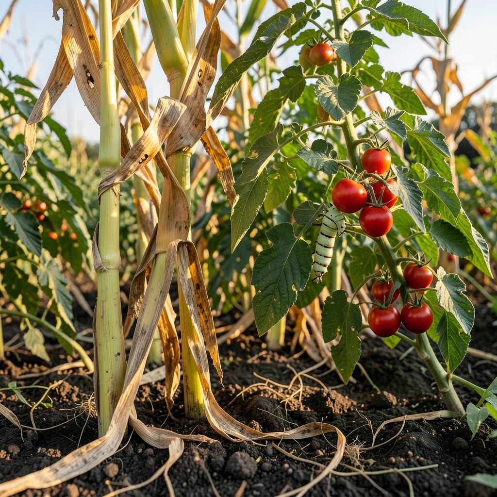 Corn and Tomato Plants