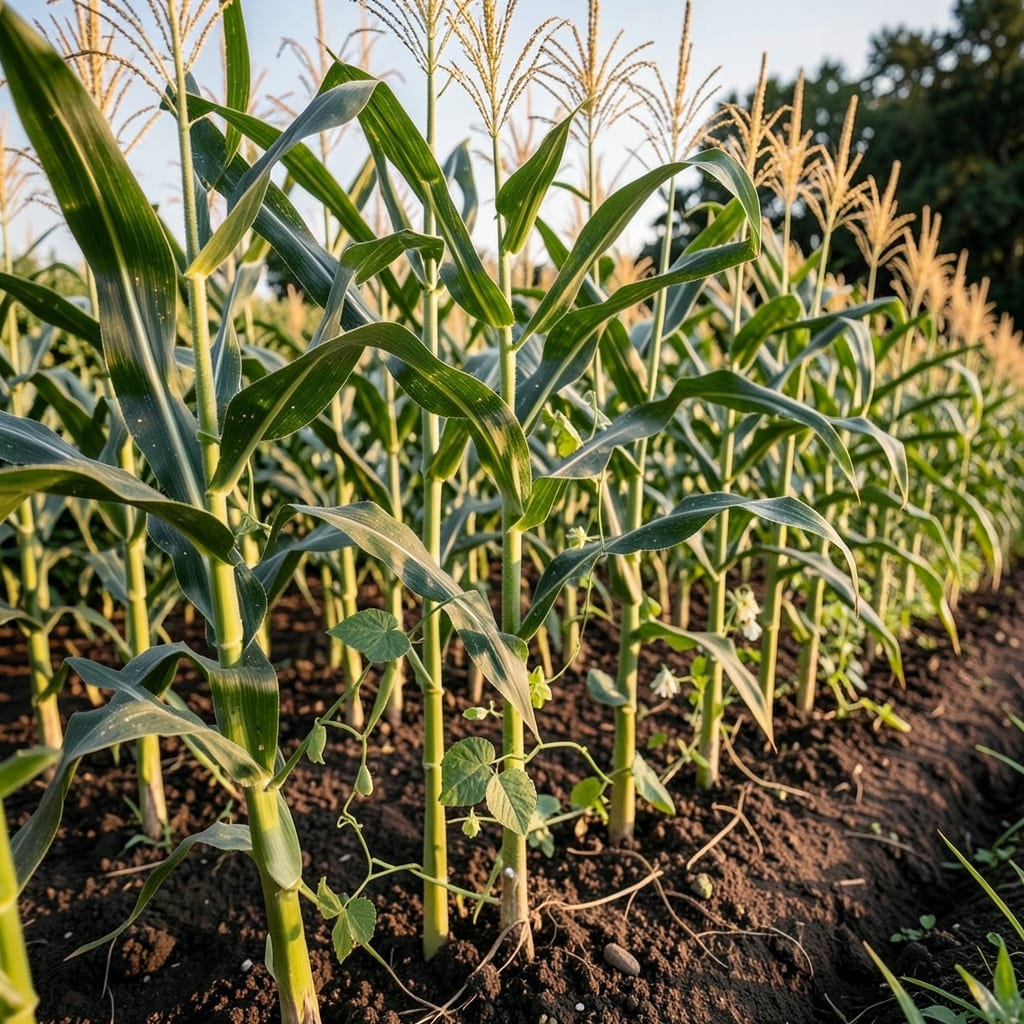 Corn and Pole Beans Symbiosis