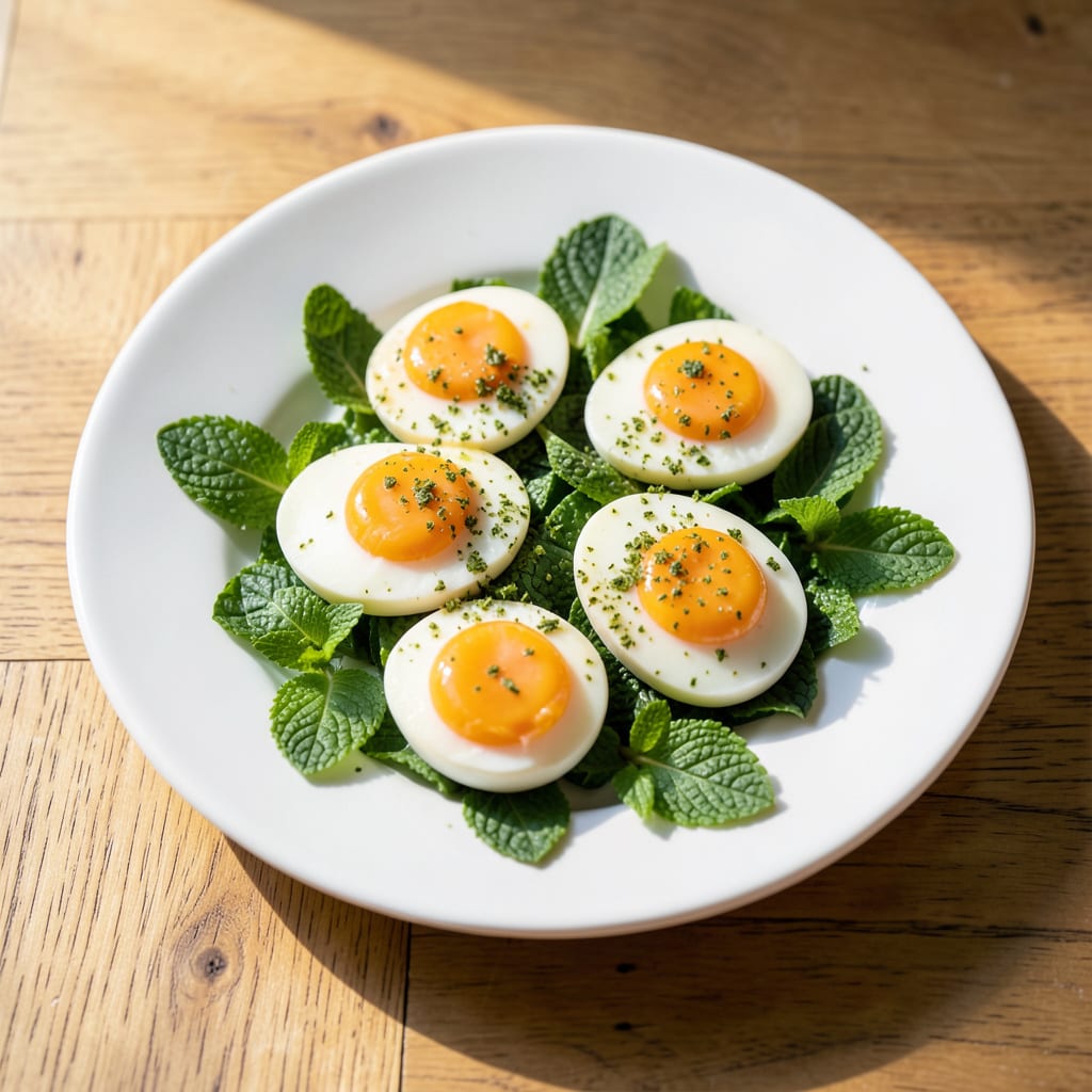 Eggs on Mint Leaves: Natural Pest Deterrent for Healthy Plants example with annotations