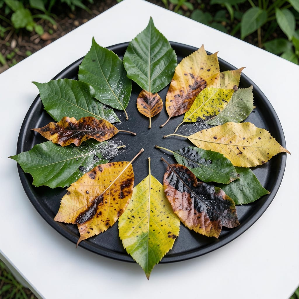 elm tree leaves disease illustration with key details