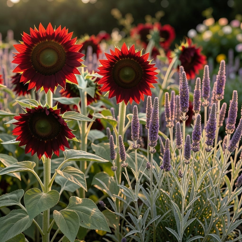 Moulin Rouge Sunflower with Lavandin