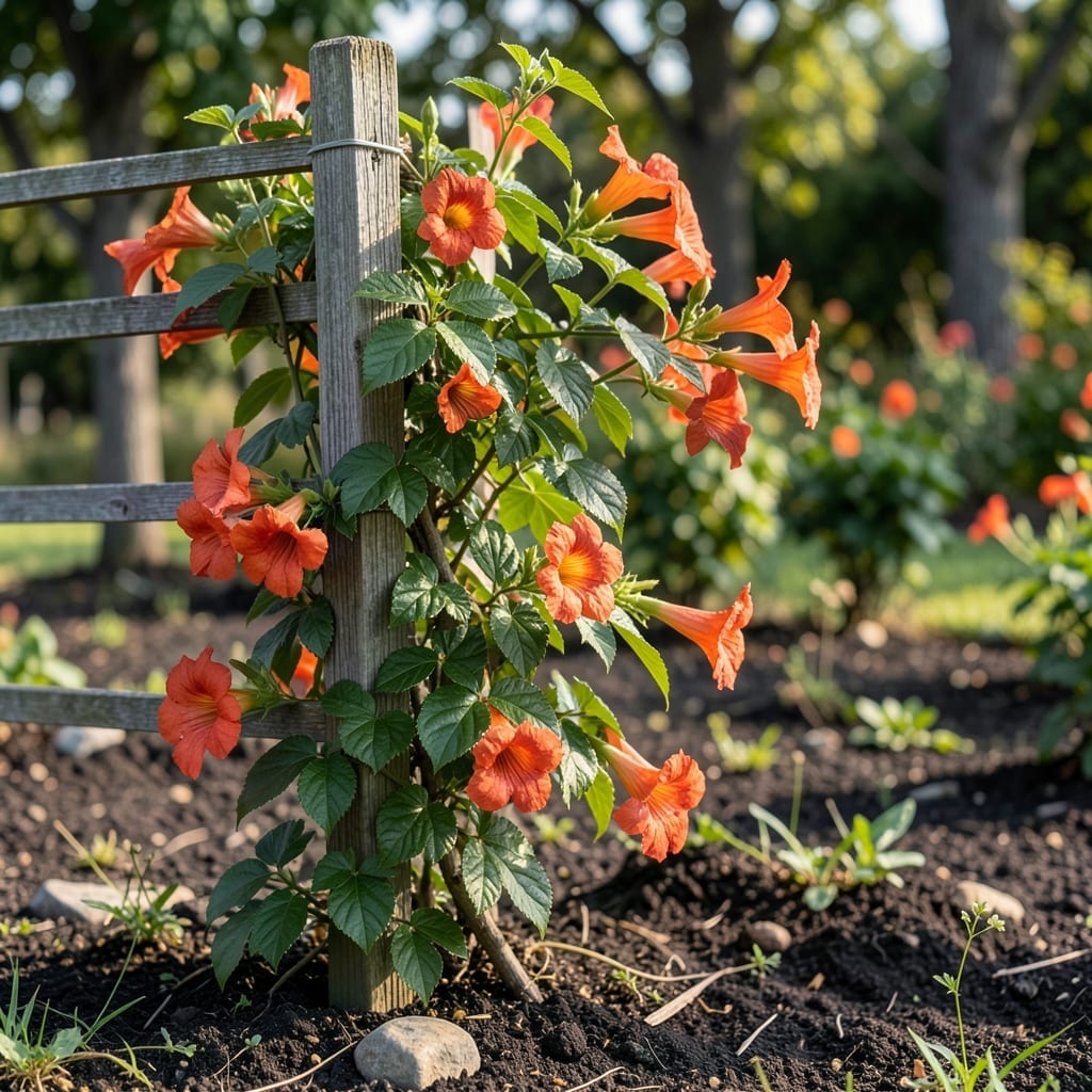 Trumpet Vine Bloom Time: Summer to Early Fall Spectacle Trumpet Vine Bloom Time: Summer to Early Fall Spectacle