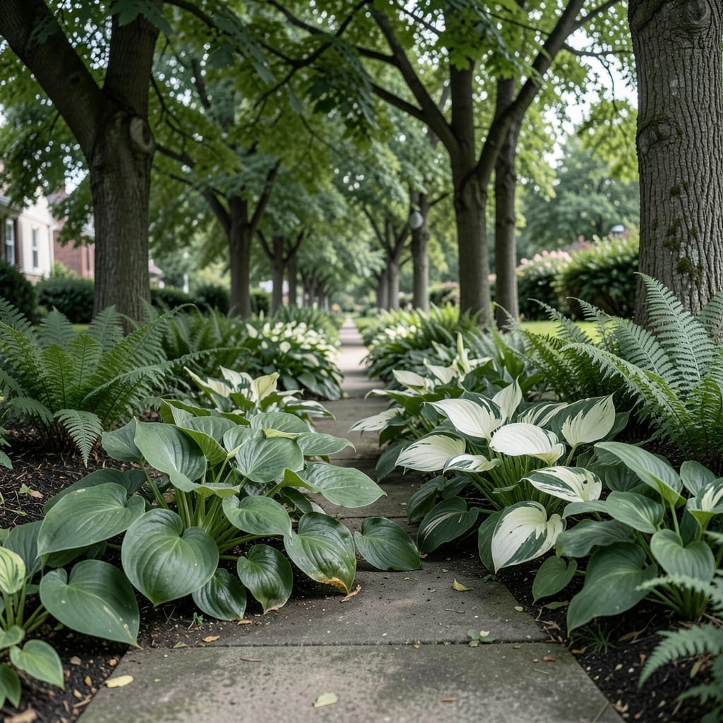 Hostas and Ferns