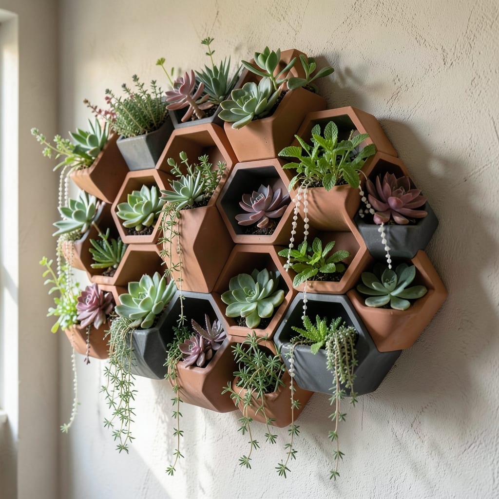 Modular Hexagon Planter Wall