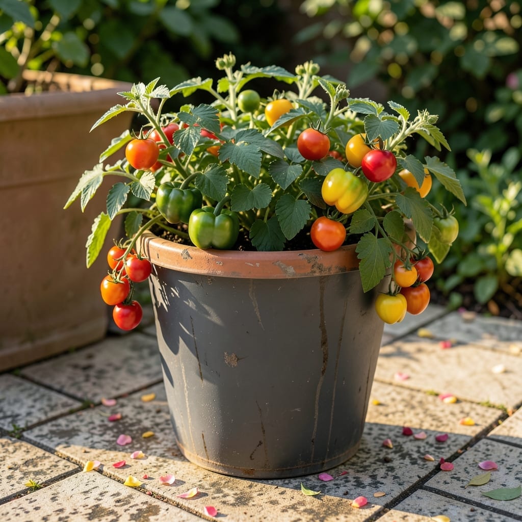 Tomato and Pepper Combo Planters