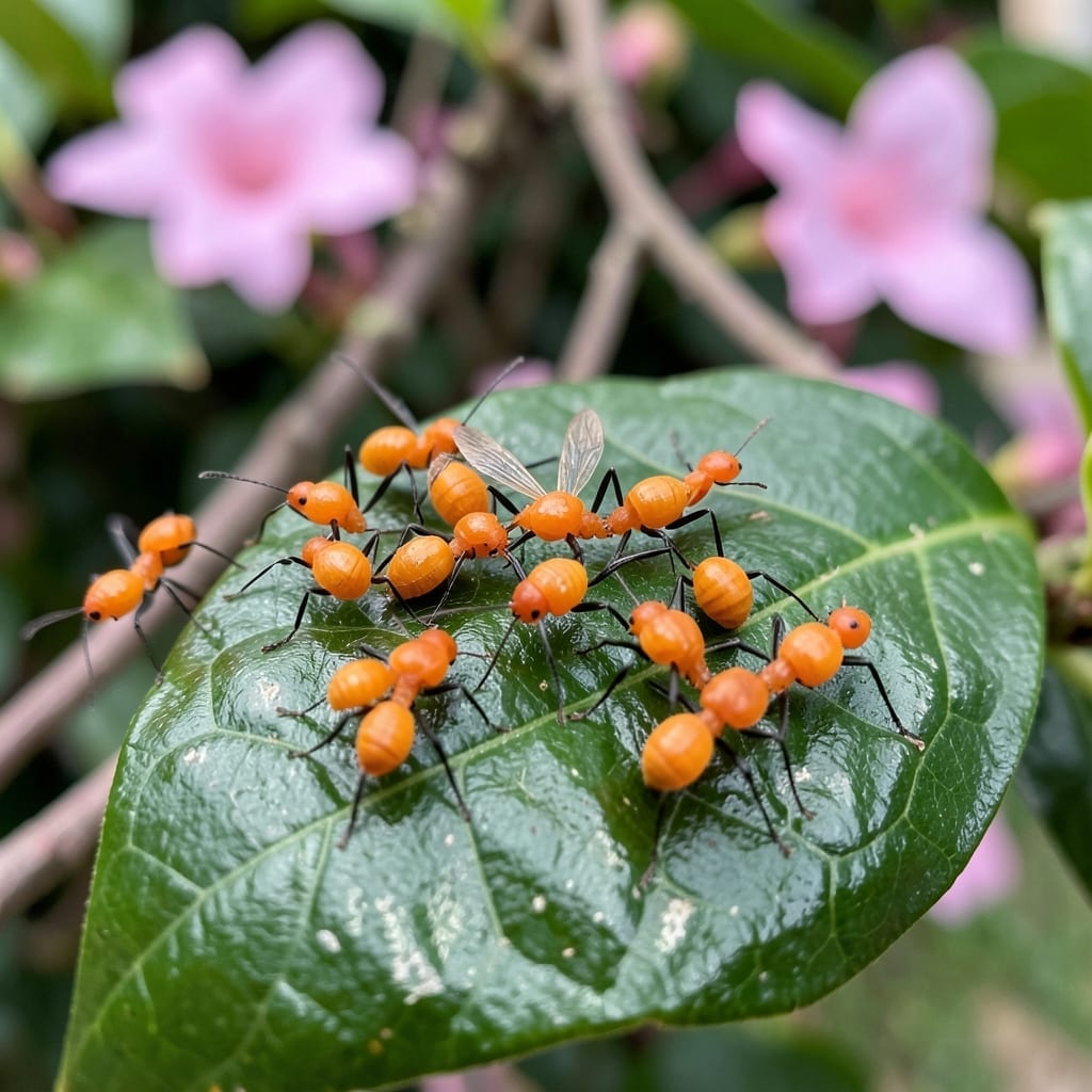 Orange Aphids on Mandevilla: Neem Oil Treatment for Healthy Plants
