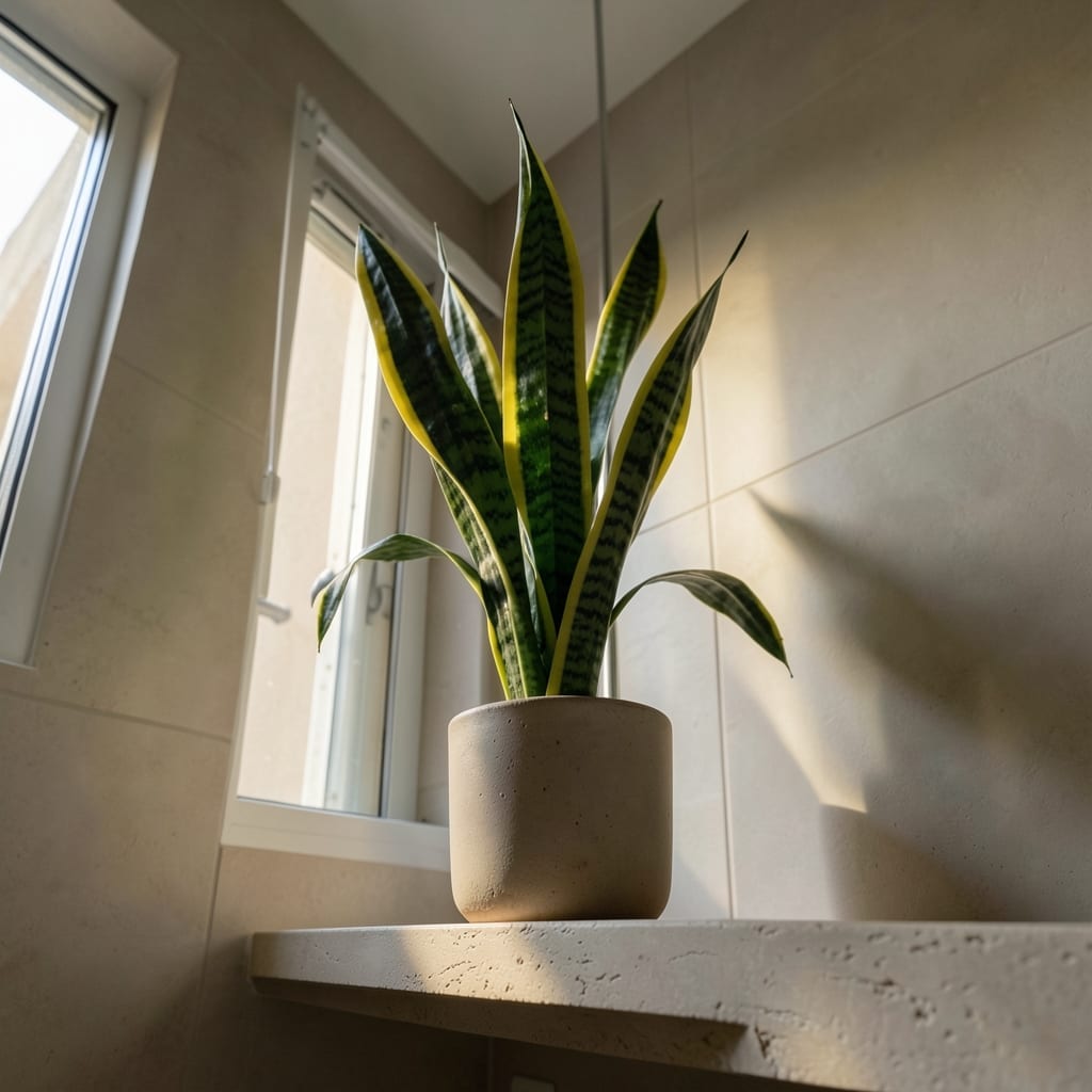 Snake Plant for Low Light Bathrooms