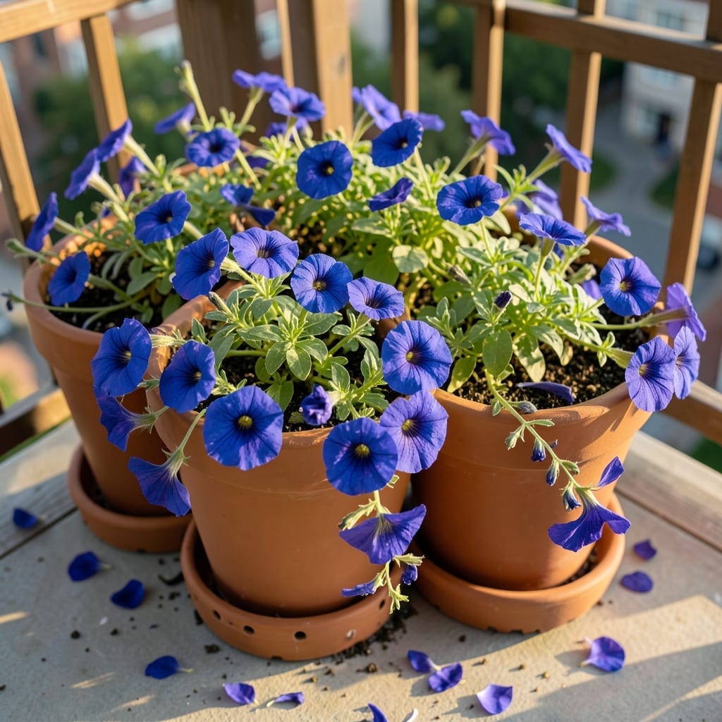Container Gardening with Blue Firefly Petunias