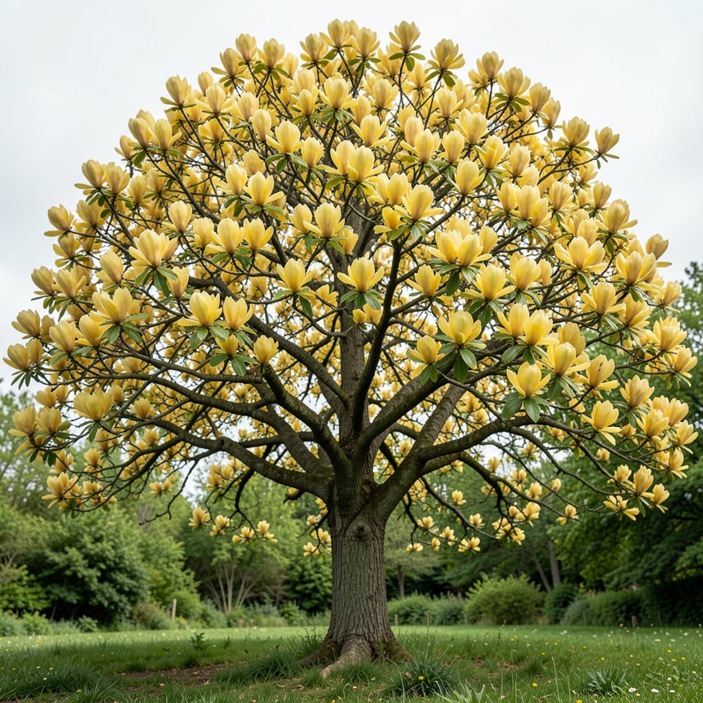 Complete Full Grown Yellow Magnolia Tree: Stunning Spring Blooms And Year Round Beauty overview image