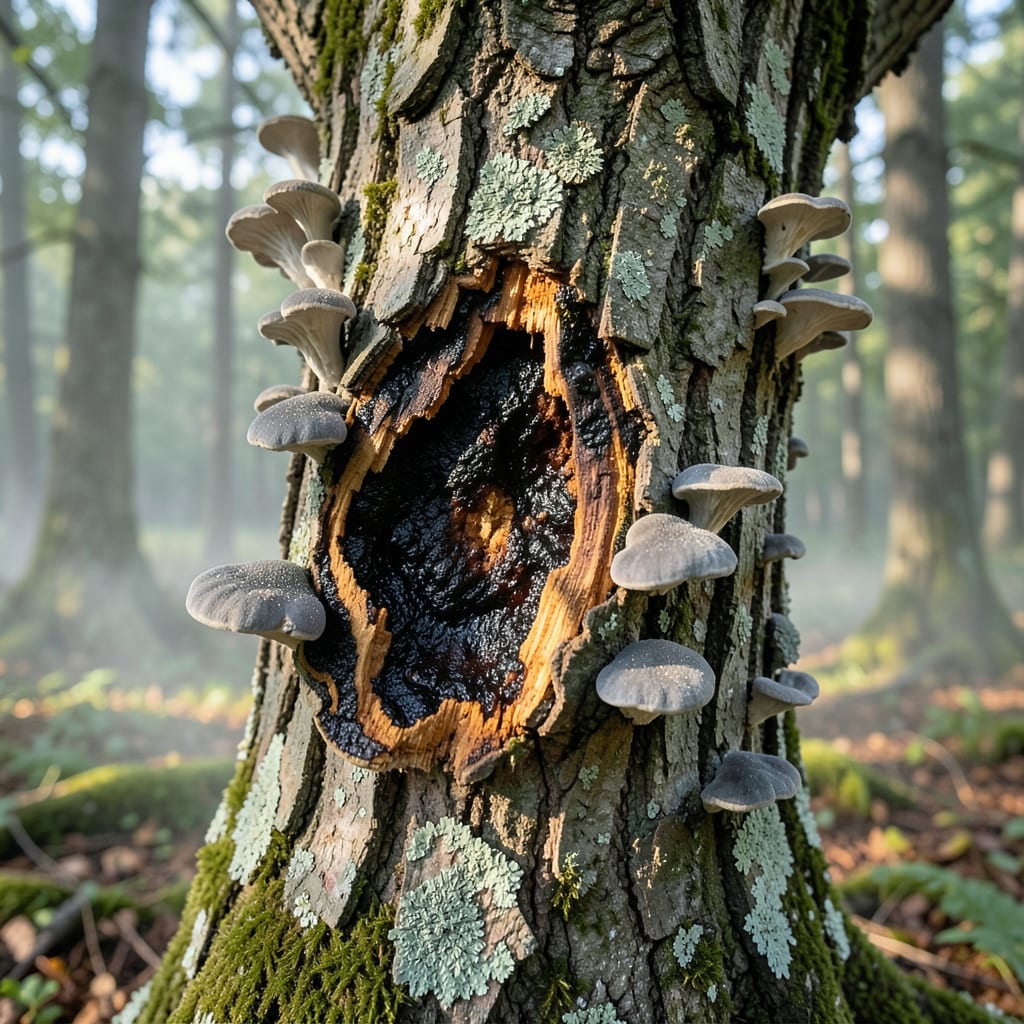 Visual representation of Fungal Cankers on Trees: Prevention and Early Intervention Techniques