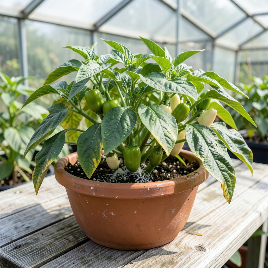 Visual representation of fungal wilt pepper plants