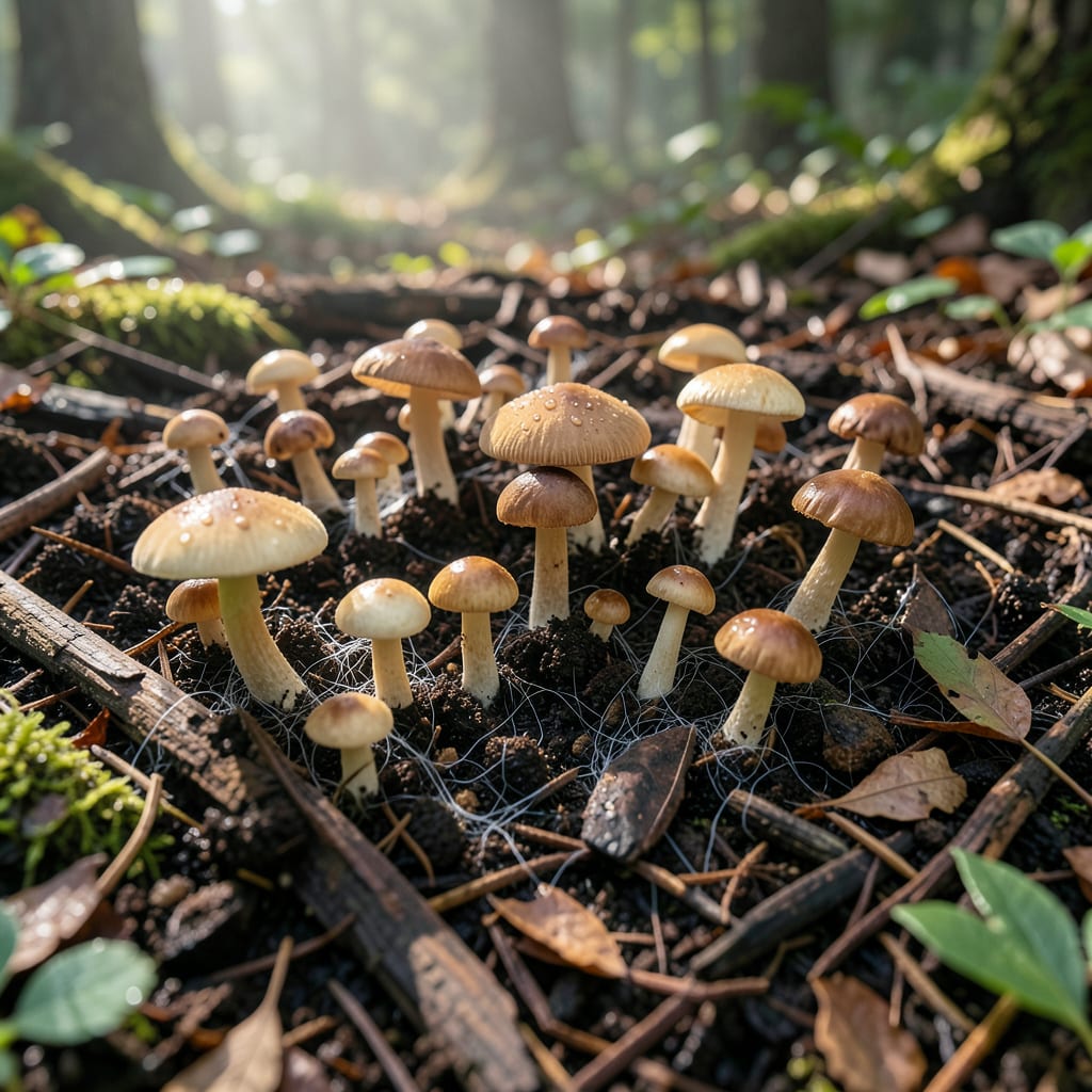 Visual representation of Fungus in Mulch Beds: Visual Guide to Safe Organic Removal