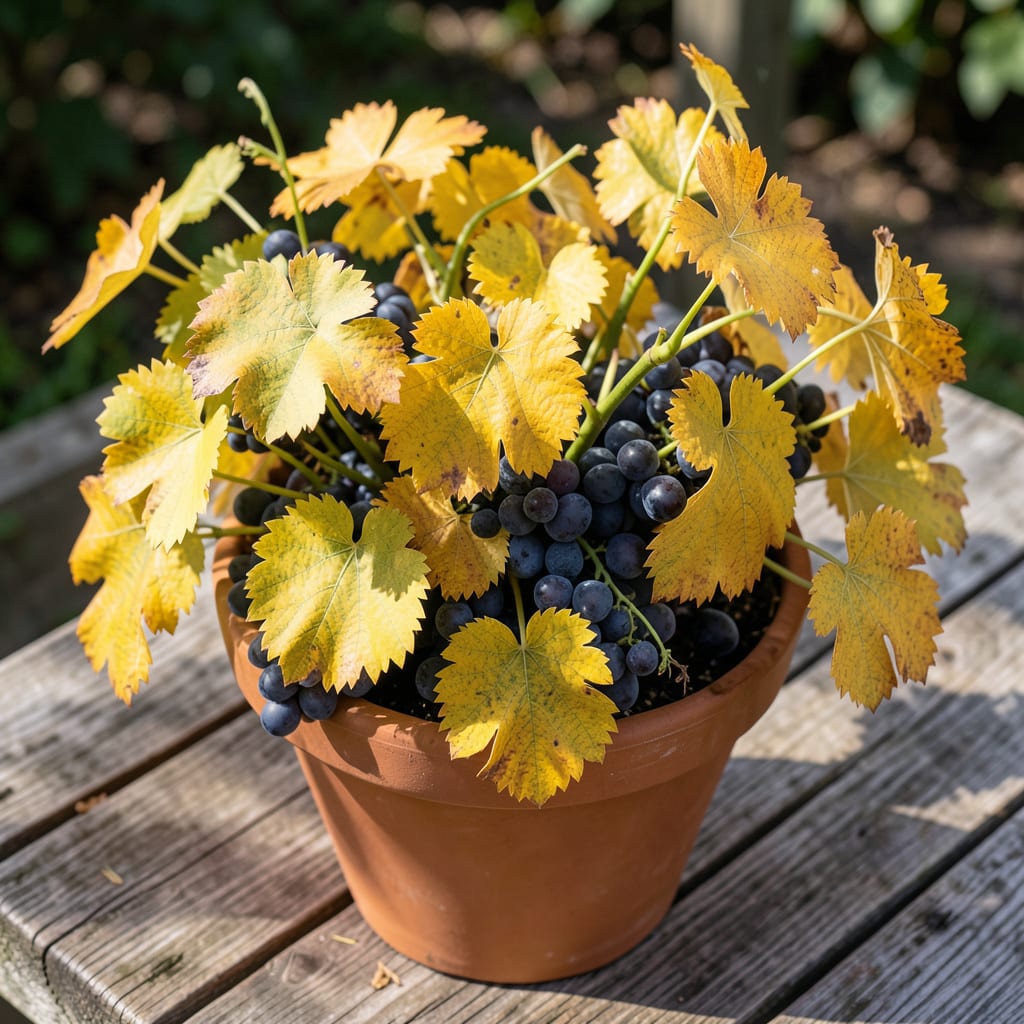 Grape Plant Yellow Leaves: Watering and Light Adjustment Guide detailed visual guide