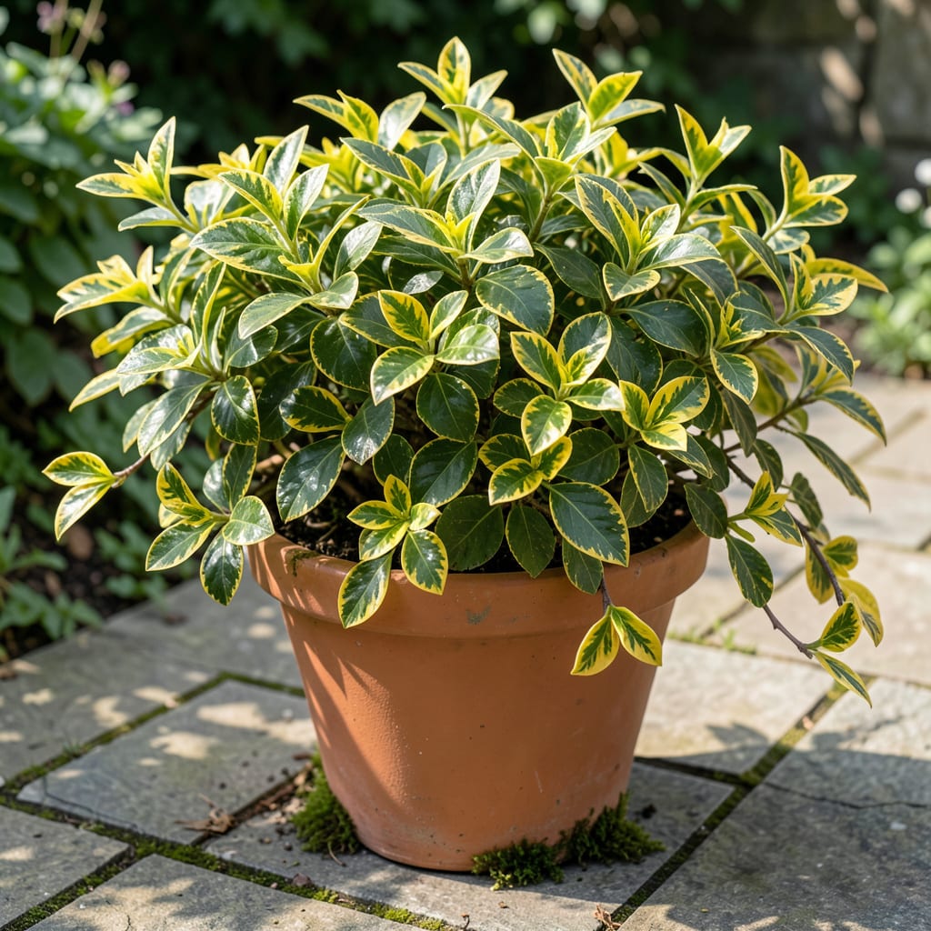 Green And Yellow Variegated Shrub: Striking Foliage for Garden Impact example with annotations