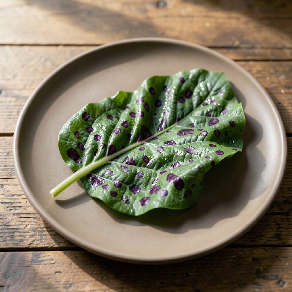 Complete Green Leaf With Purple Spots: Visual Guide for Disease Identification overview image