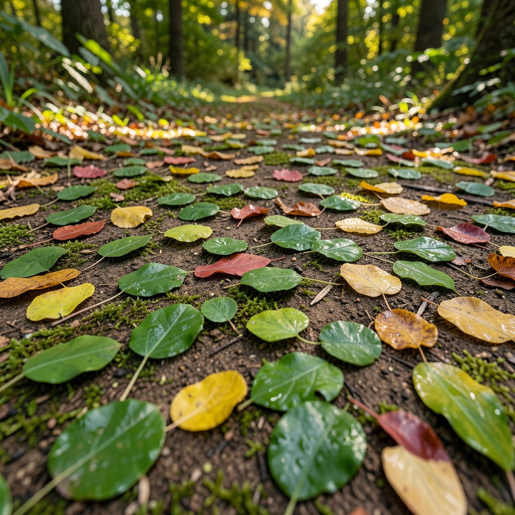 Comprehensive Green Leaves on the Ground: Early Warning Signs for Garden Health visual reference