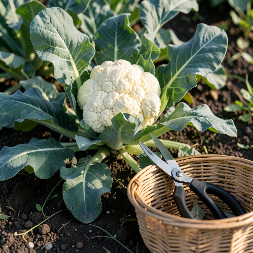 Harvest Time for Cauliflower: How to Pick at Peak Maturity illustration with key details