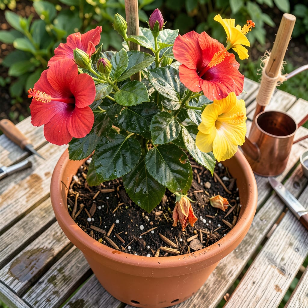 Hibiscus Buds Falling Off: The Gardener’s Trick to Keep Blooms Intact illustration with key details