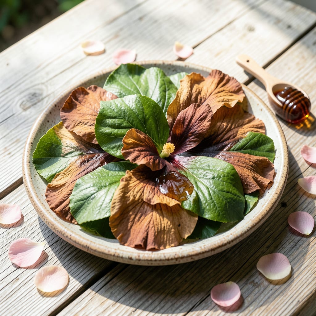hibiscus leaves turning brown example with annotations