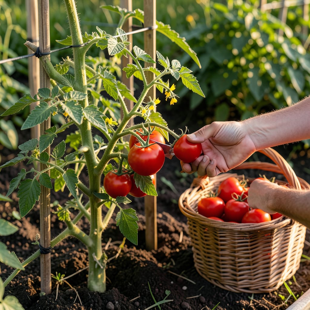 How and When to Pick Tomatoes: Garden Ready Harvest Signals illustration with key details