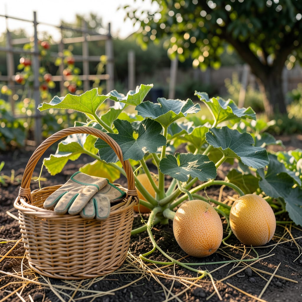 How Do You Know When Cantaloupe Is Ready to Pick: 5 Clear Signs example with annotations