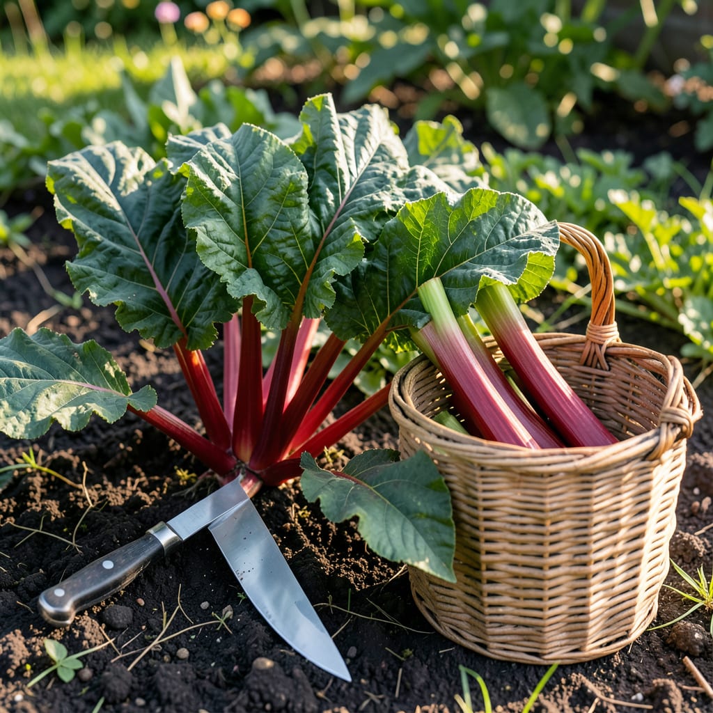 Visual representation of how long can you pick rhubarb