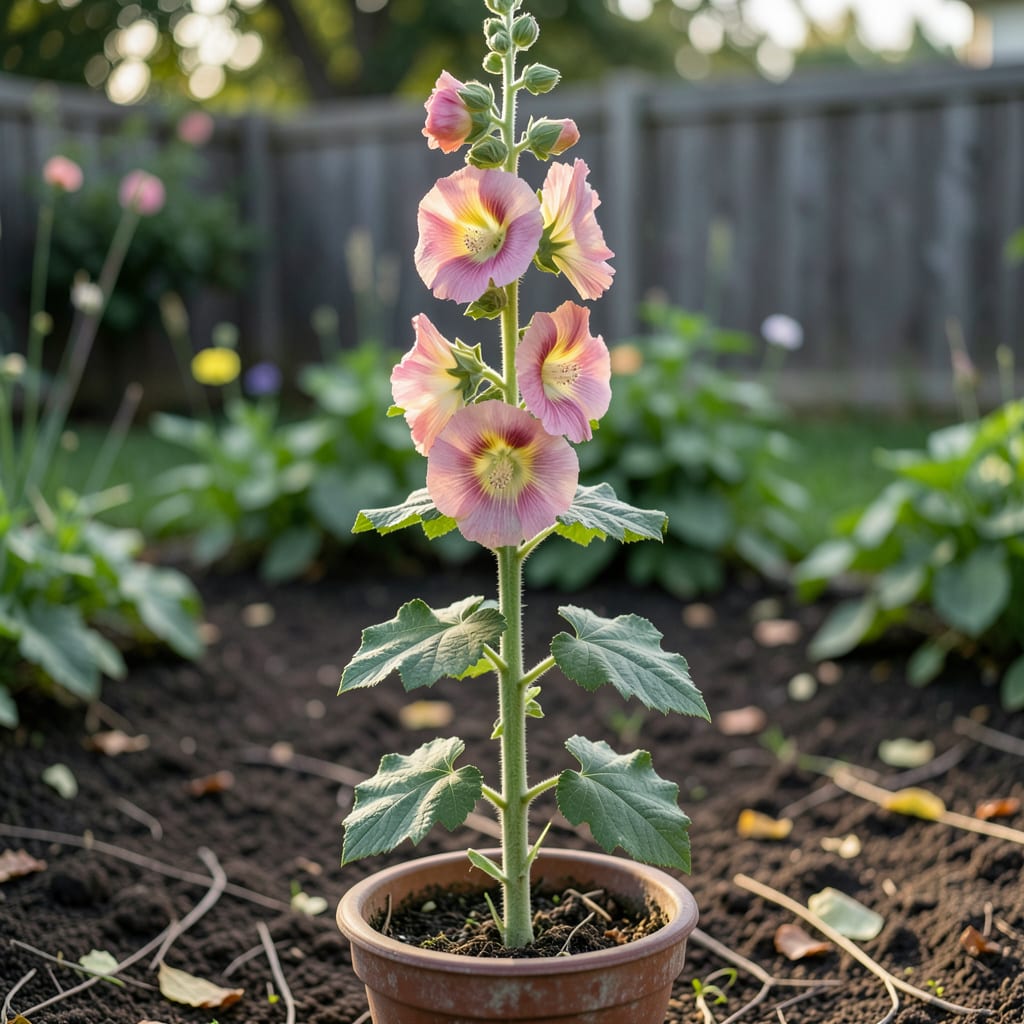 How Long Do Hollyhocks Bloom: Tips for Longer Flowering Seasons example with annotations