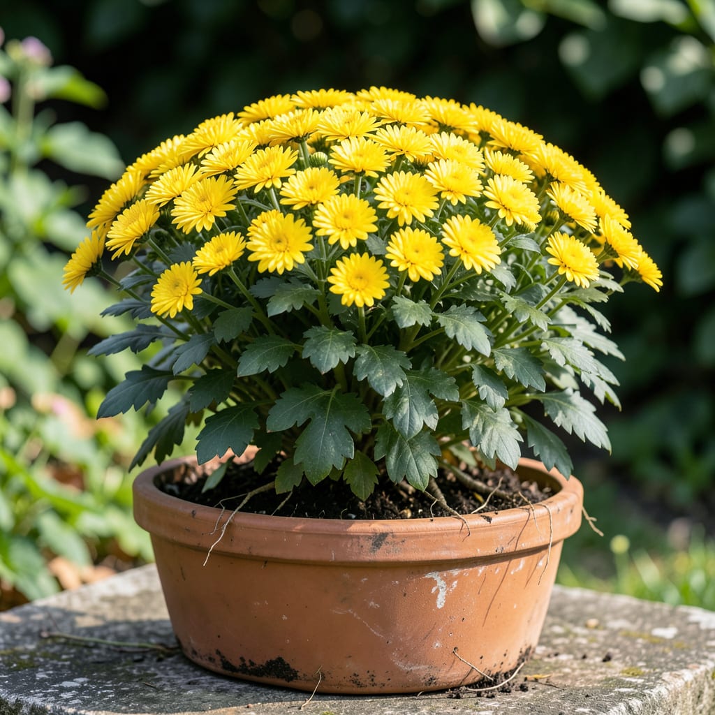 How Long Do Mums Bloom in Pots: Tips for Longer Flowering Seasons example with annotations