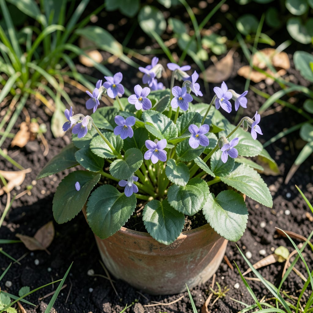 How Long Do Wild Violets Bloom: Bloom Period and Care Tips example with annotations