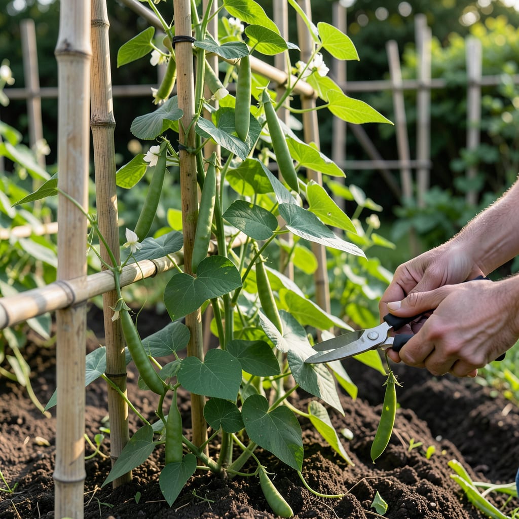 how long for peas to harvest example with annotations