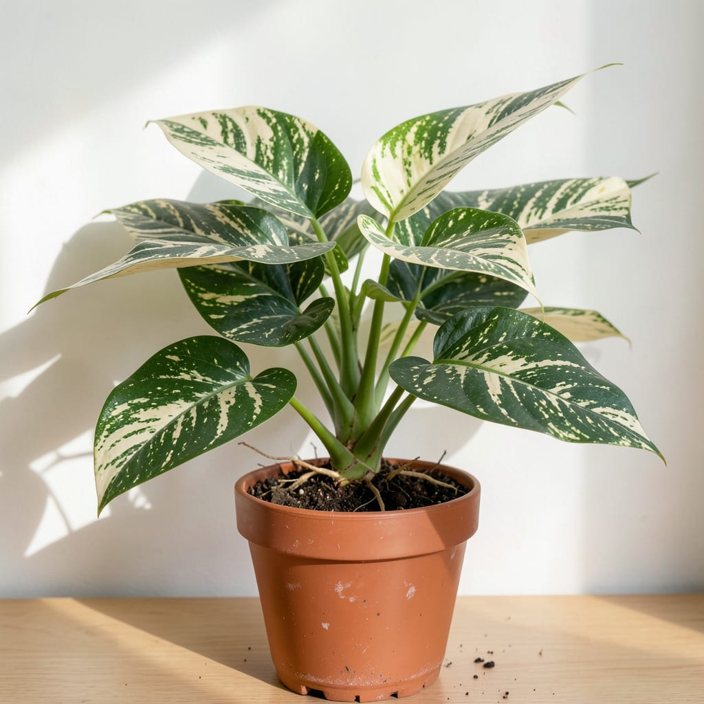 Visual representation of how much light does an arrowhead plant need