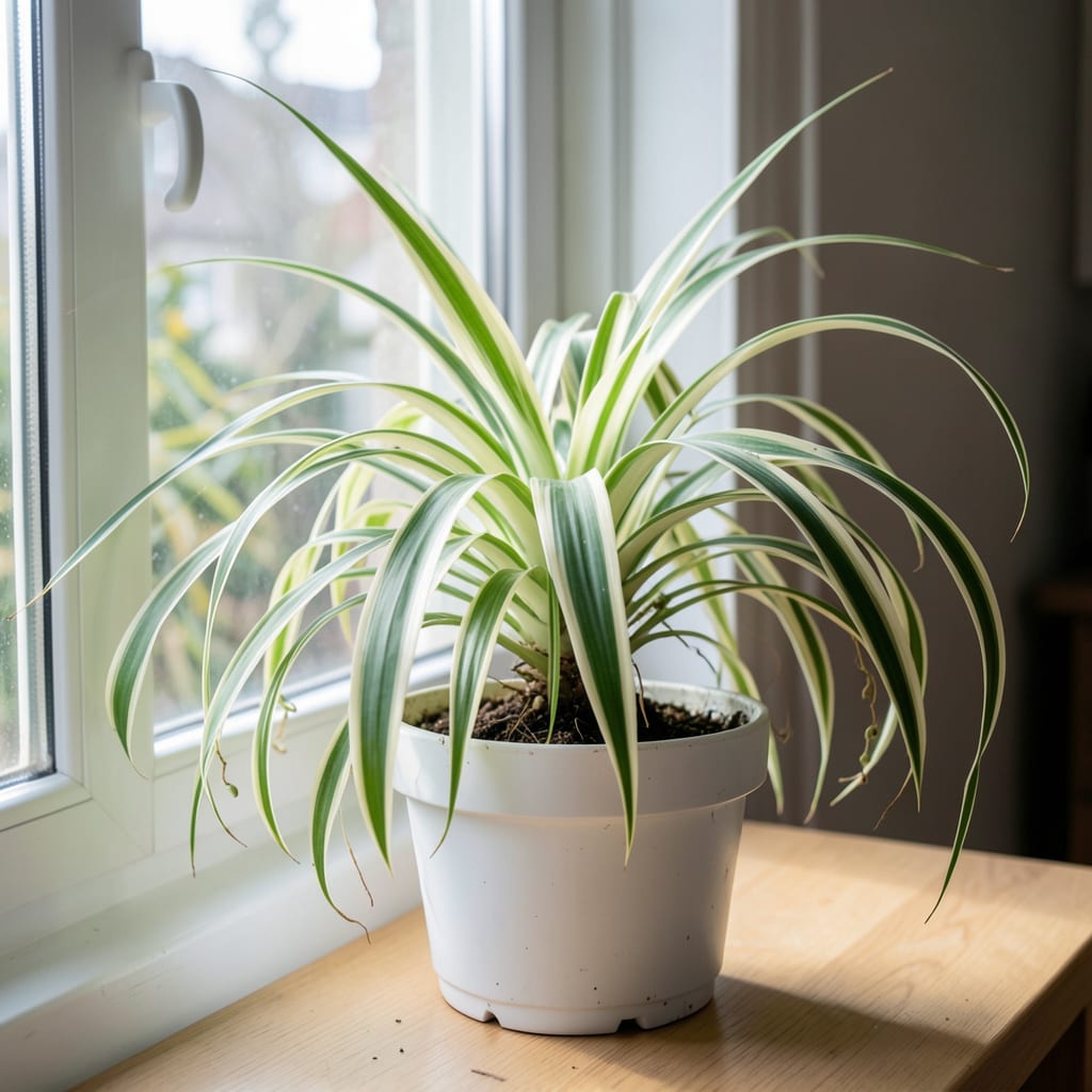 Visual representation of How Much Light Does My Spider Plant Need: Optimal Lighting Conditions for Thriving Plants