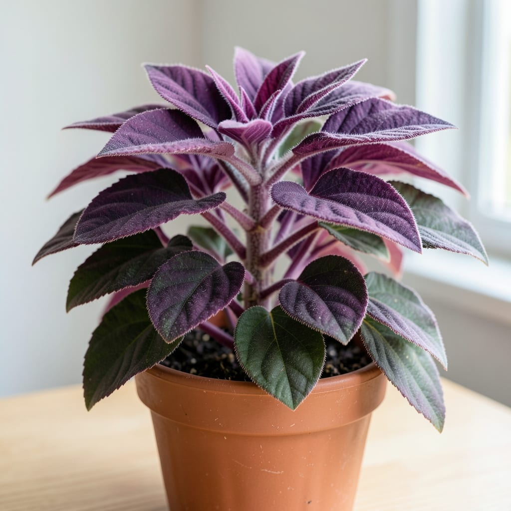 How Much Light Does Purple Passion Plant Need: Expert Growing Guide Tips example with annotations