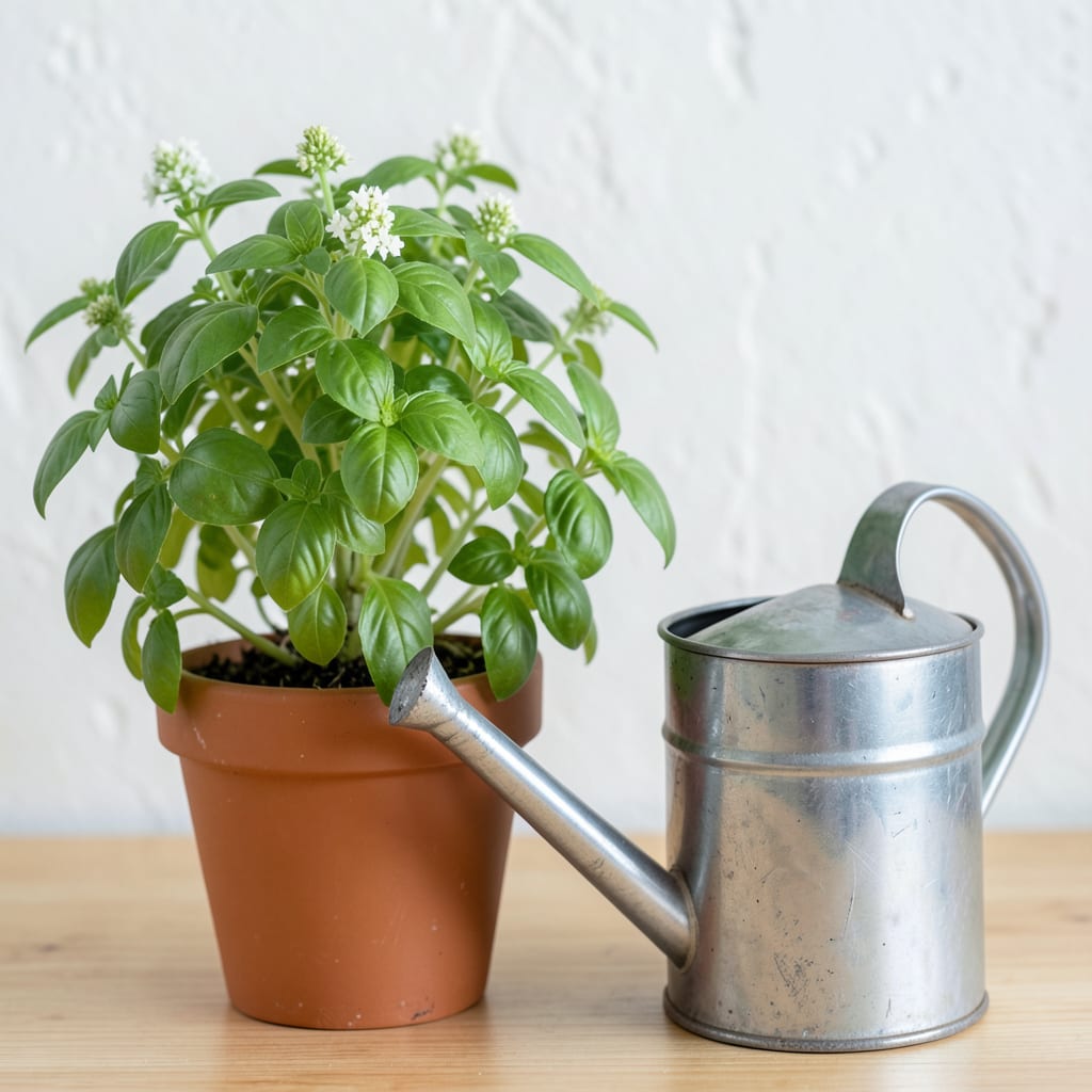 Visual representation of How Much Water Basil Plant Needs: Expert Watering Tips for Healthy Growth