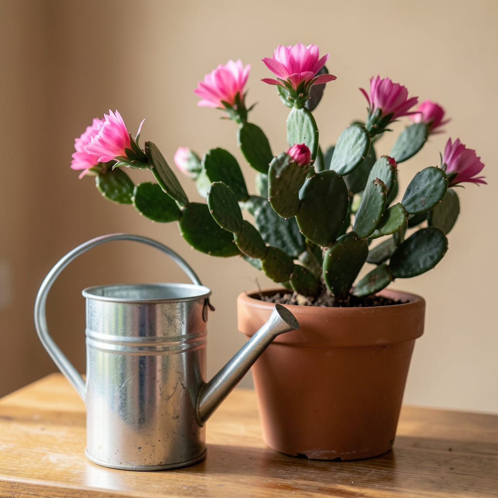 How Much Water Does a Christmas Cactus Plant Need: Watering Guide for Healthy Growth example with annotations
