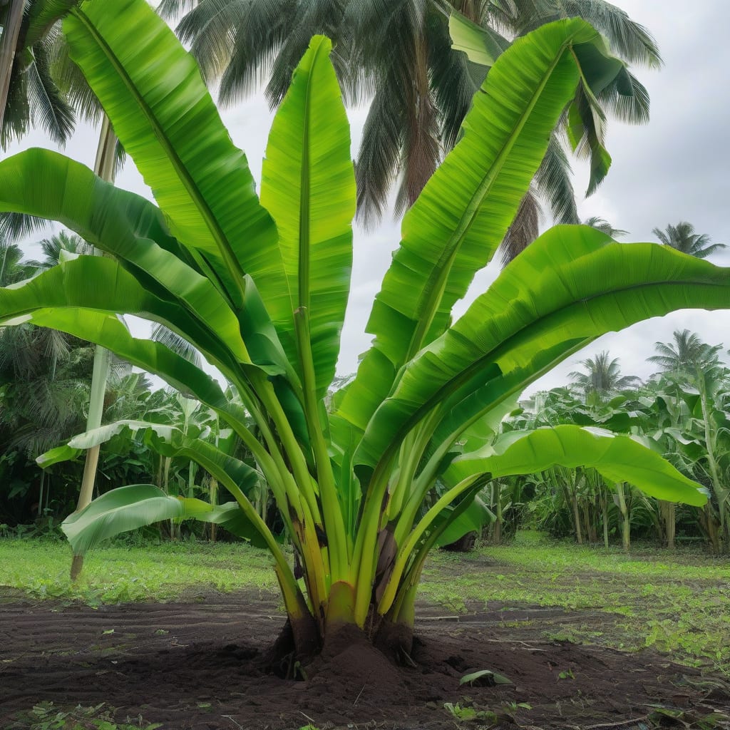 how tall banana tree grow illustration with key details