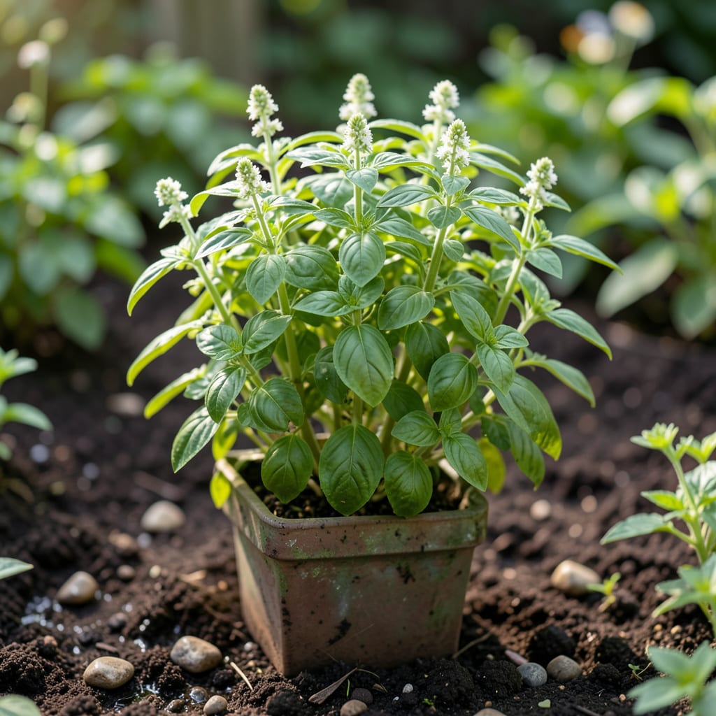 Visual representation of how tall can a basil plant grow