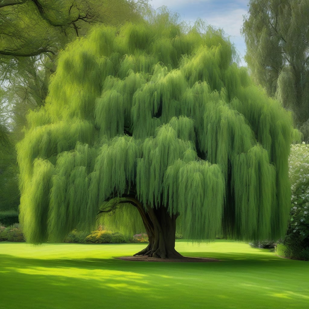How Tall Can a Willow Tree Grow: Maximum Heights Explained example with annotations