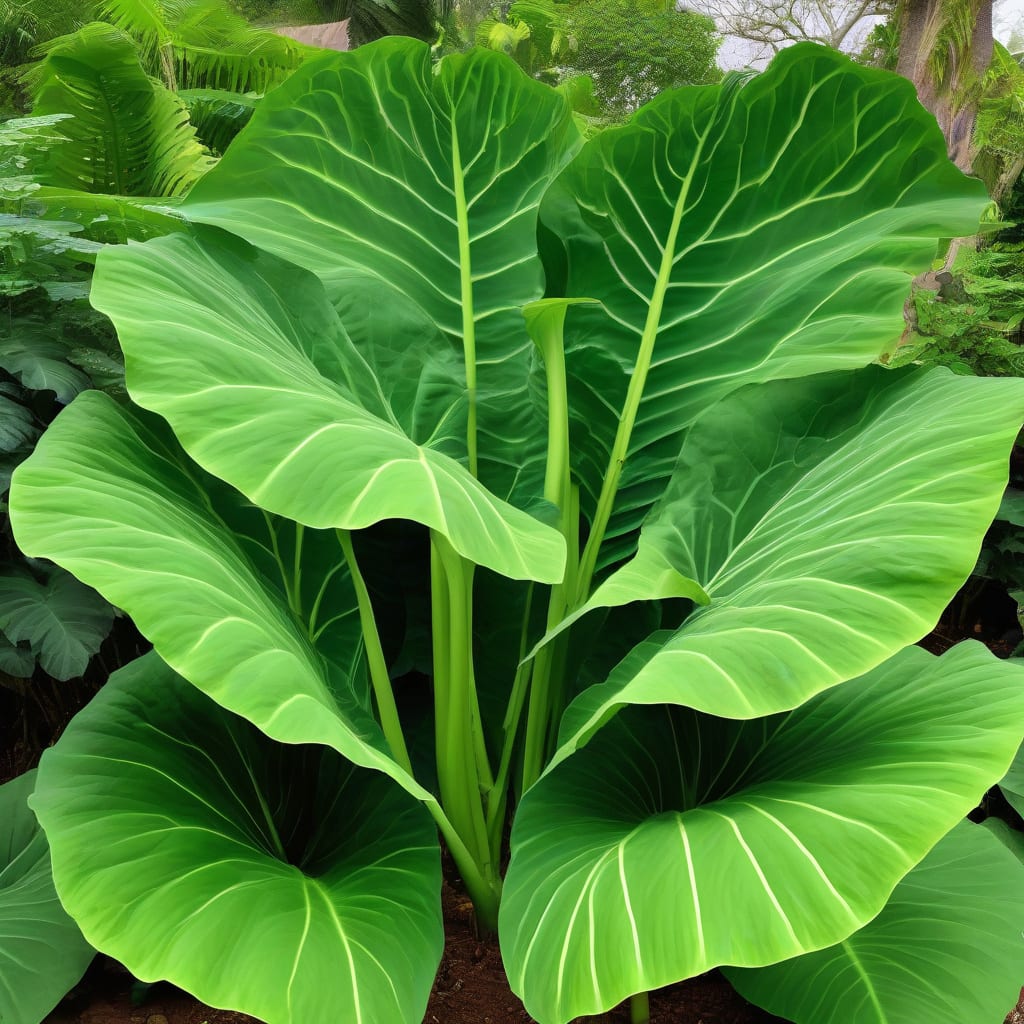 how tall can elephant ears grow illustration with key details