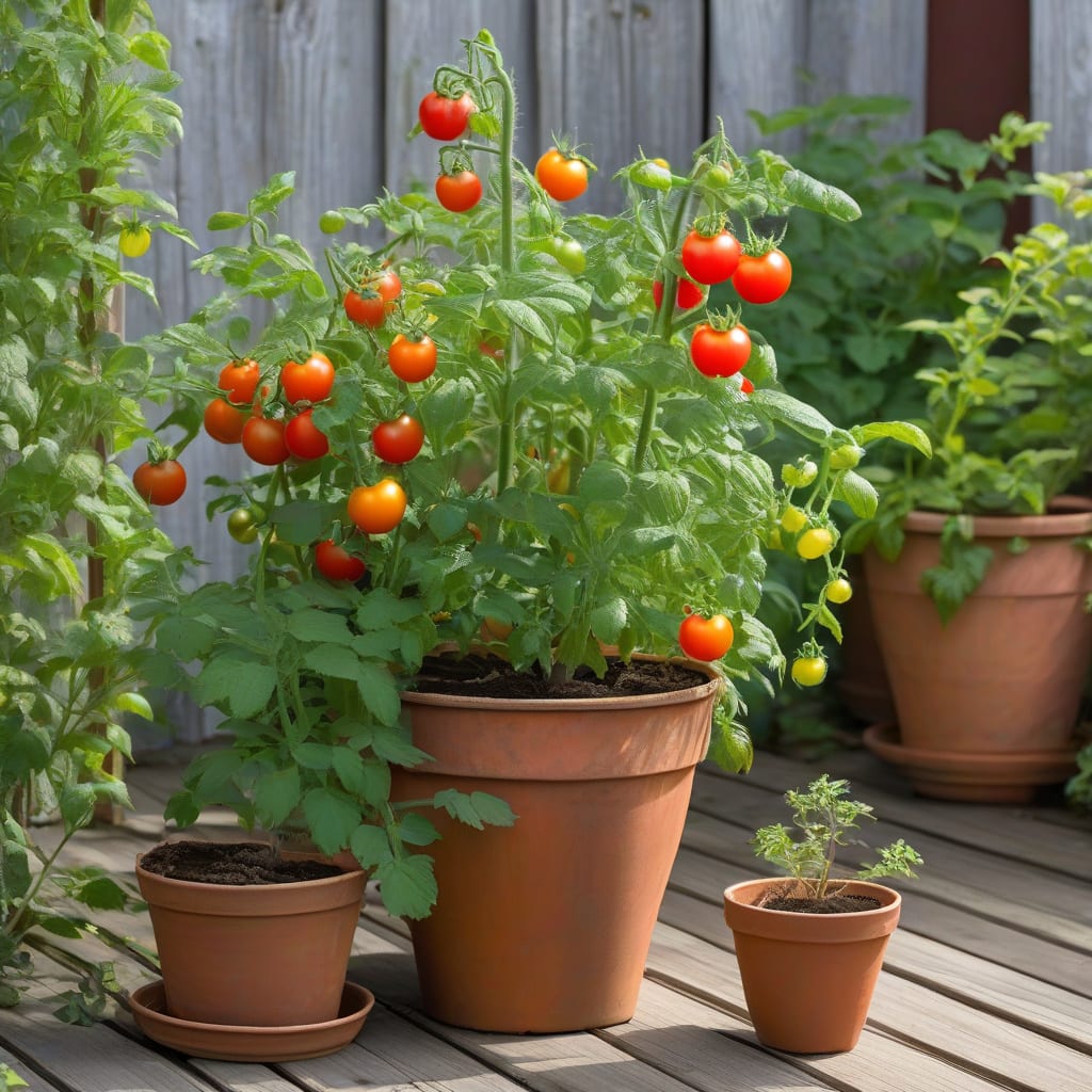 How Tall Do Cherry Tomato Plants Grow in Pots: Container Size Guide example with annotations