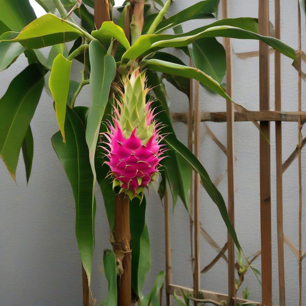 how tall do dragon fruit plants grow example with annotations