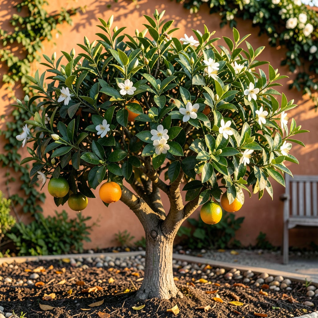 how tall do orange trees grow illustration with key details