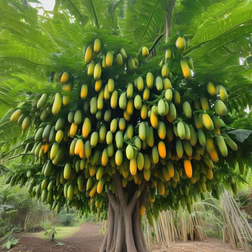How Tall Do Papaya Trees Grow: Expert Growing Tips example with annotations