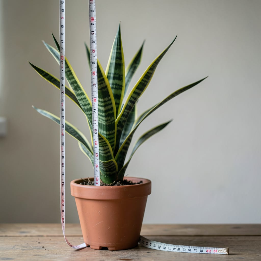 how tall do sansevieria grow illustration with key details