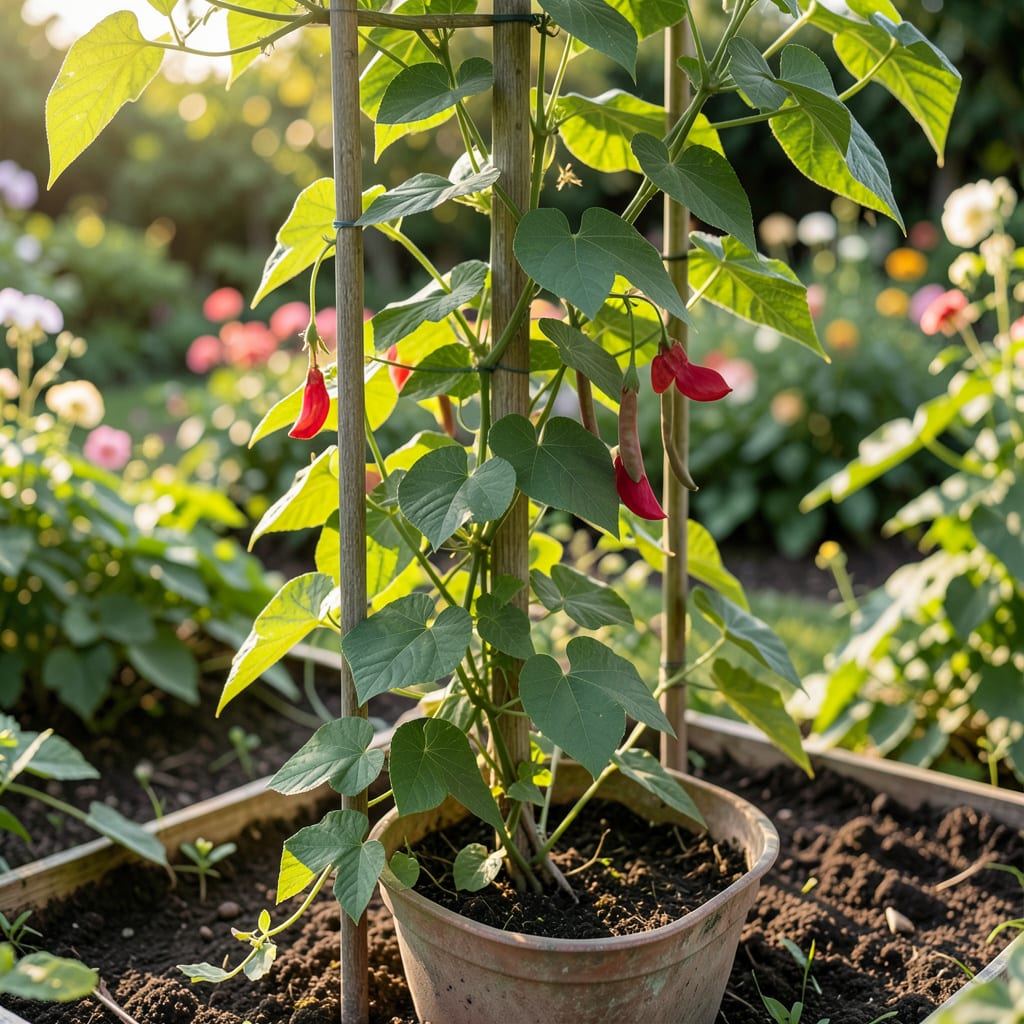 How Tall Do Scarlet Runner Beans Grow: Expert Growing Guide Tips example with annotations