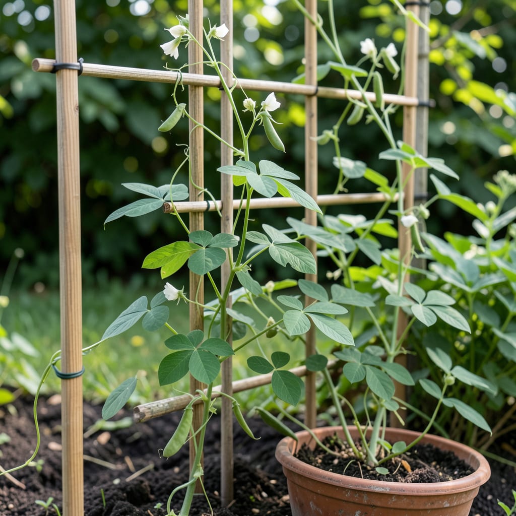 How Tall Do Sugar Snap Pea Plants Grow: Expert Growing Tips example with annotations