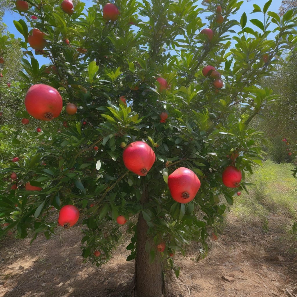 Visual representation of how tall does a pomegranate tree grow
